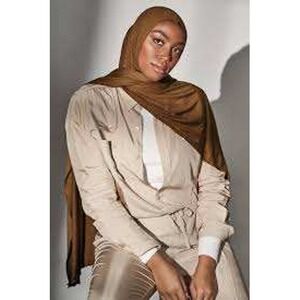 Haute Hijab premium Camel Brown Viscose Lycra Jersey Wrap Scarf Made in UAE
